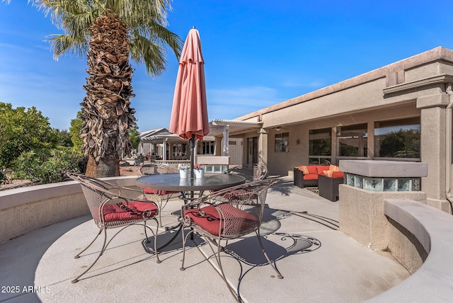 view of patio with an outdoor living space