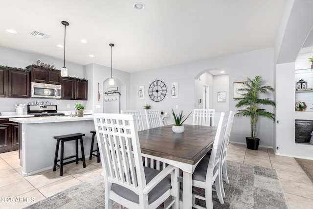 view of tiled dining space