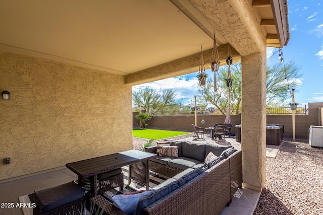 view of patio with an outdoor hangout area