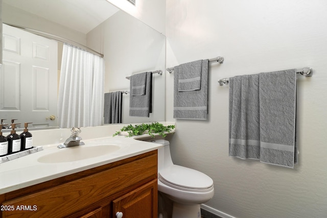 2641 E Brooks St, Gilbert, AZ 85296 - bathroom with vanity, toilet, and a shower with curtain