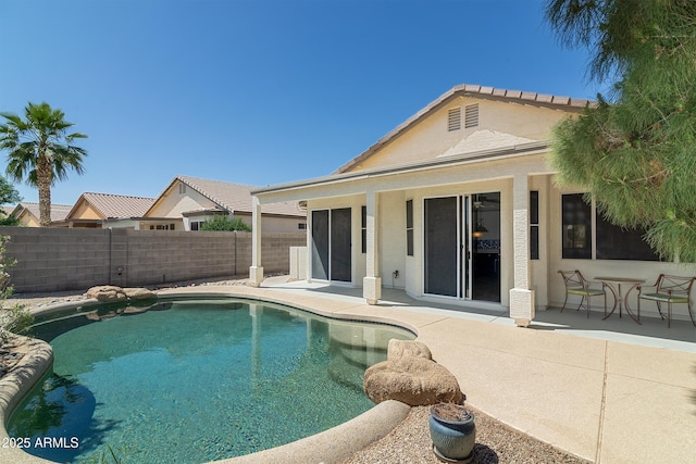2641 E Brooks St, Gilbert, AZ 85296 - view of pool with a fenced in pool, a patio, and a fenced backyard