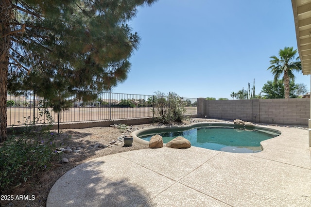 2641 E Brooks St, Gilbert, AZ 85296 - view of pool with a fenced in pool, a fenced backyard, and a patio