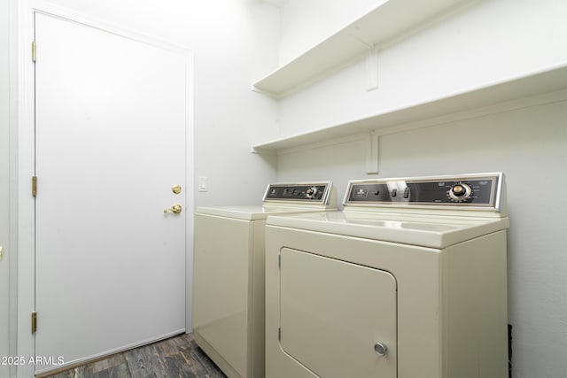 2641 E Brooks St, Gilbert, AZ 85296 - laundry area with laundry area, independent washer and dryer, and dark wood-type flooring