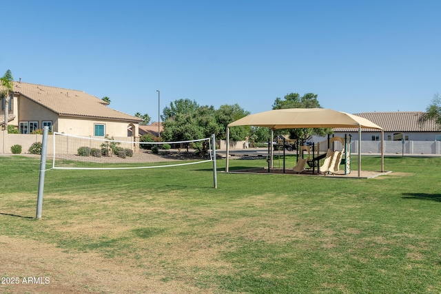 2641 E Brooks St, Gilbert, AZ 85296 - view of community featuring fence, playground community, a yard, and volleyball court