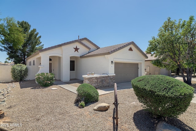 2641 E Brooks St, Gilbert, AZ 85296 - ranch-style home featuring an attached garage, stucco siding, a tiled roof, and concrete driveway