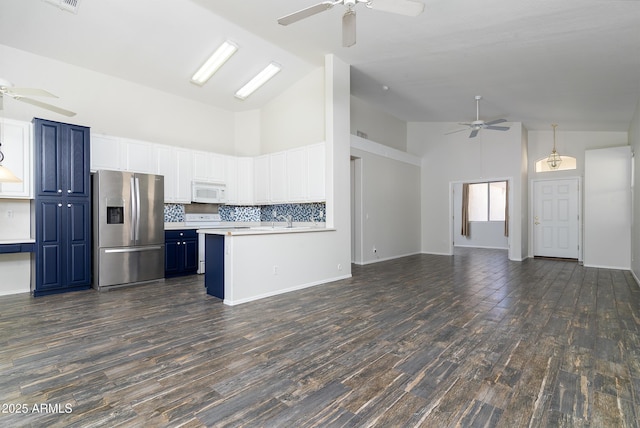 2641 E Brooks St, Gilbert, AZ 85296 - kitchen featuring ceiling fan, white appliances, and open floor plan