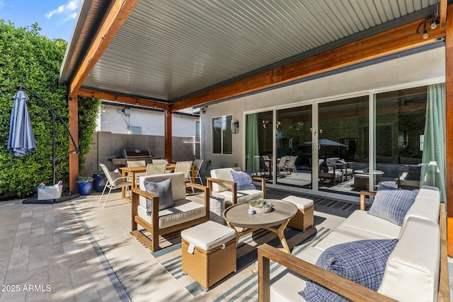 4132 N 42nd St, Phoenix, AZ 85018 - view of patio featuring an outdoor living space and a grill