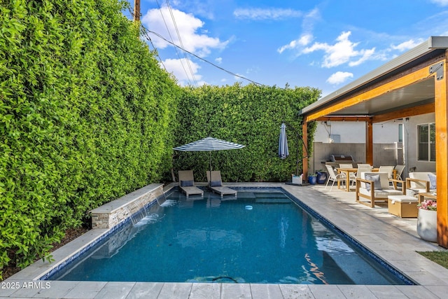 4132 N 42nd St, Phoenix, AZ 85018 - view of pool with a patio, outdoor dining space, and a gazebo