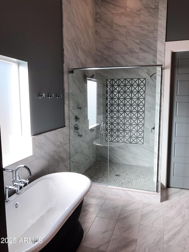 4132 N 42nd St, Phoenix, AZ 85018 - full bathroom featuring a freestanding bath and a shower stall