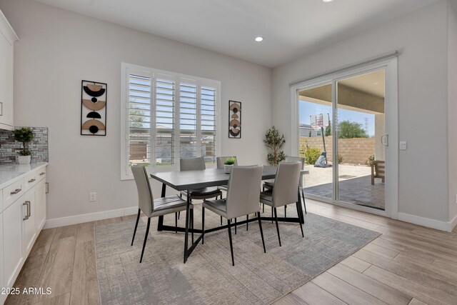 24314 N 21st Pl, Phoenix, AZ 85024 - dining room featuring light wood-style flooring, baseboards, and recessed lighting