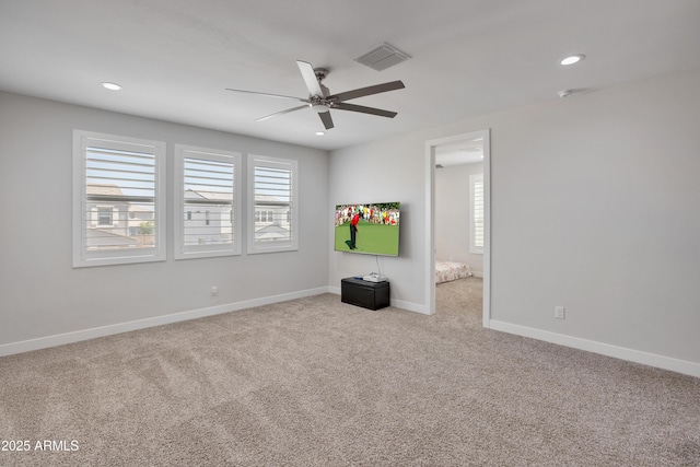 24314 N 21st Pl, Phoenix, AZ 85024 - empty room featuring ceiling fan, carpet, plenty of natural light, baseboards, and recessed lighting
