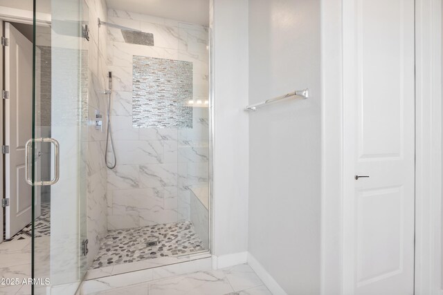 24314 N 21st Pl, Phoenix, AZ 85024 - full bath with a shower stall, marble finish floors, and baseboards