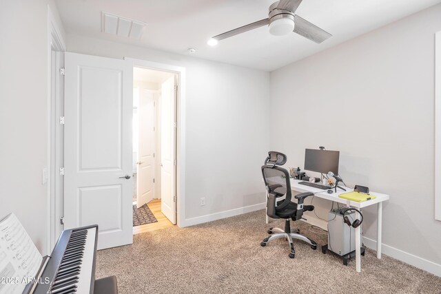 24314 N 21st Pl, Phoenix, AZ 85024 - home office with a ceiling fan, carpet floors, and baseboards