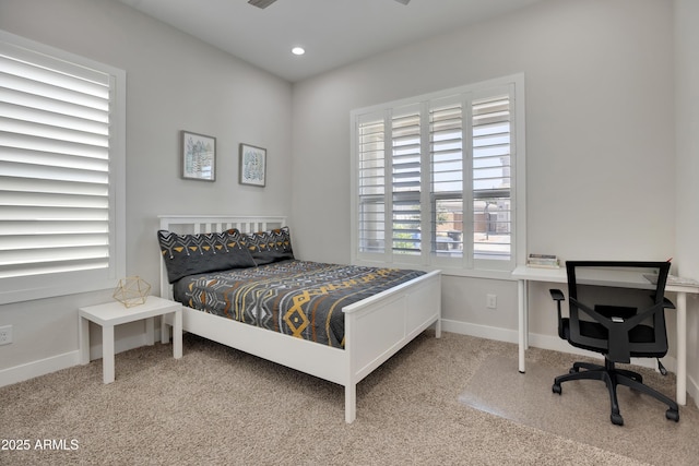 24314 N 21st Pl, Phoenix, AZ 85024 - bedroom with baseboards, carpet flooring, recessed lighting, and a desk