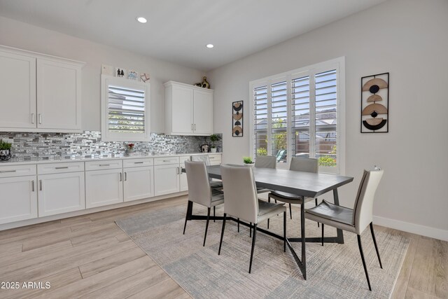 24314 N 21st Pl, Phoenix, AZ 85024 - dining area featuring light wood-type flooring, recessed lighting, and baseboards