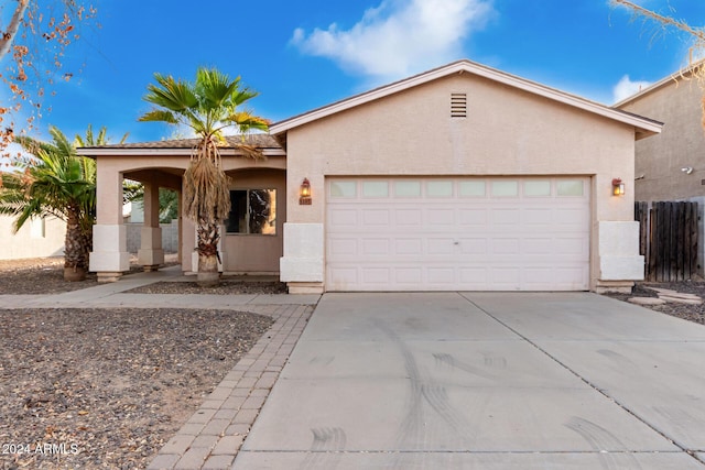 view of front of house featuring a garage