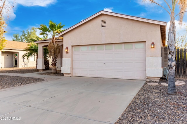 view of front of house with a garage