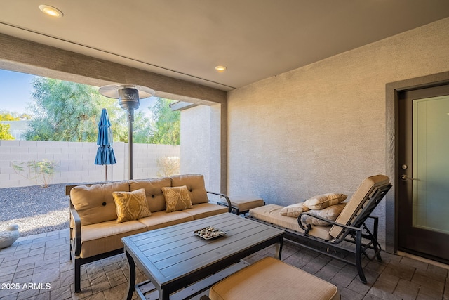 view of patio / terrace with an outdoor living space