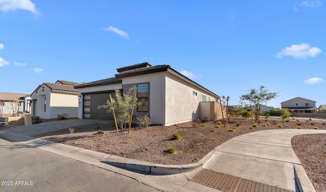 exterior space featuring a garage