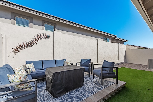 view of patio with an outdoor living space