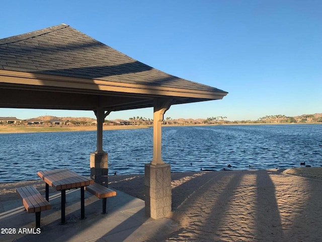 13102 S 177th Dr, Goodyear, AZ 85338 - view of dock with a gazebo and a water view