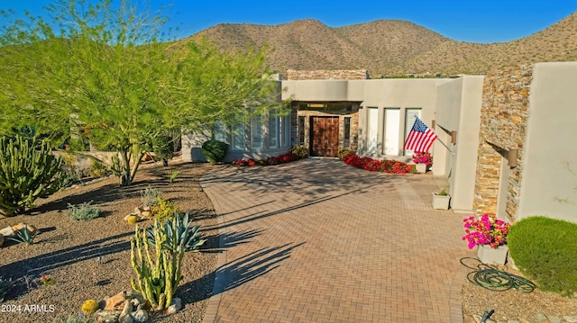 exterior space with a mountain view