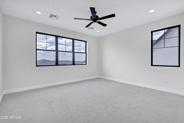 26619 S 169th Pl, Queen Creek, AZ 85142 - carpeted empty room with plenty of natural light, baseboards, recessed lighting, and ceiling fan