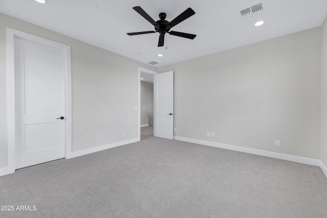 26619 S 169th Pl, Queen Creek, AZ 85142 - unfurnished bedroom featuring recessed lighting, carpet, baseboards, and ceiling fan