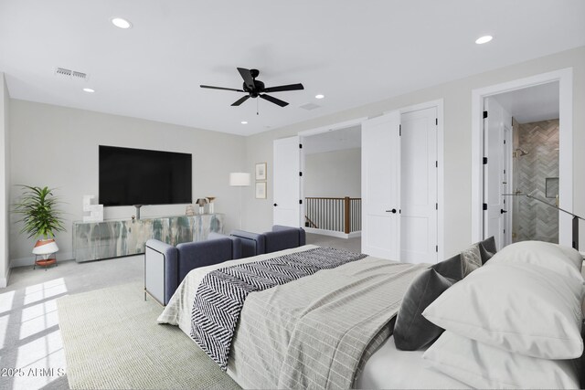 26619 S 169th Pl, Queen Creek, AZ 85142 - carpeted bedroom featuring recessed lighting and ceiling fan