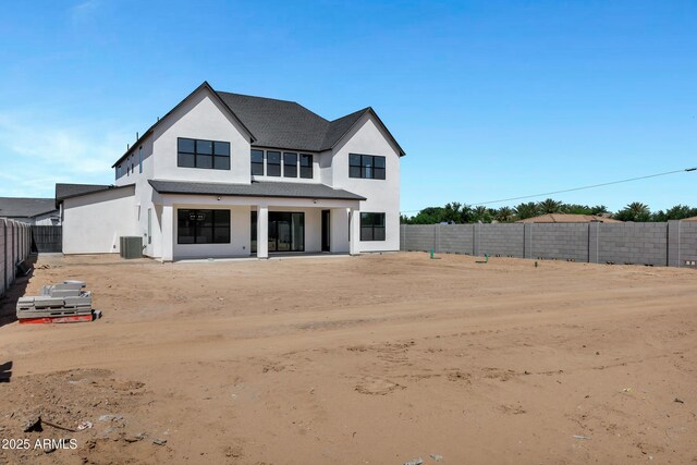 26619 S 169th Pl, Queen Creek, AZ 85142 - rear view of house featuring stucco siding, a fenced backyard, and cooling unit