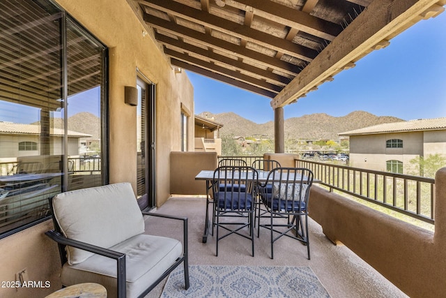 balcony with a mountain view