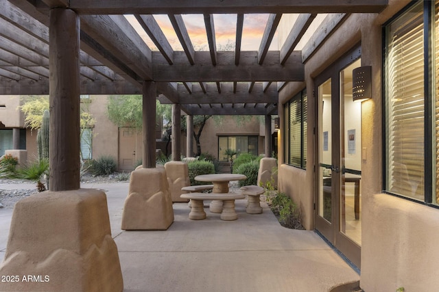 view of patio / terrace featuring a pergola