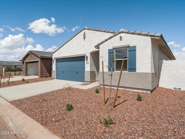 view of front of house with a garage