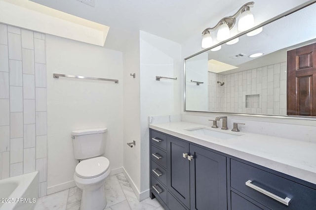 3637 E Monterosa St Unit 8, Phoenix, AZ 85018 - bathroom featuring vanity, marble finish flooring, and  shower combination