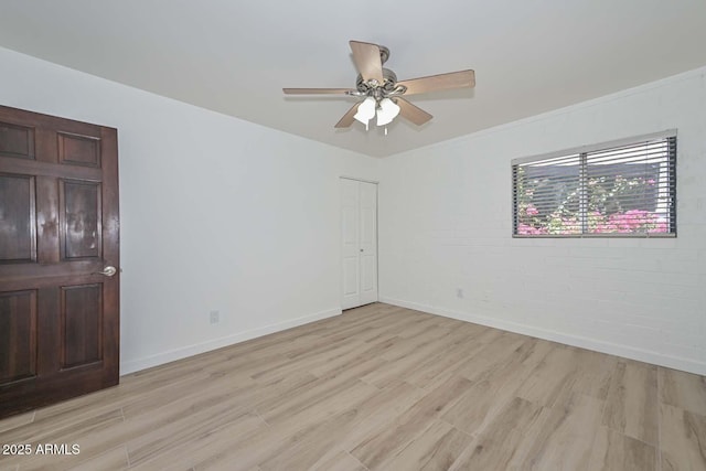 3637 E Monterosa St Unit 8, Phoenix, AZ 85018 - spare room with light wood-style flooring and ceiling fan