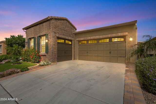 view of front of home with a garage