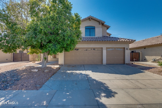 view of front of house with a garage