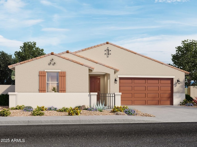 17643 W Mariposa Dr, Goodyear, AZ 85395 - mediterranean / spanish house with driveway, a garage, and stucco siding