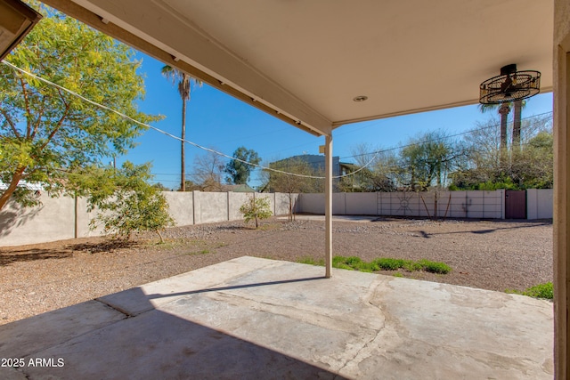 view of patio featuring a fenced backyard