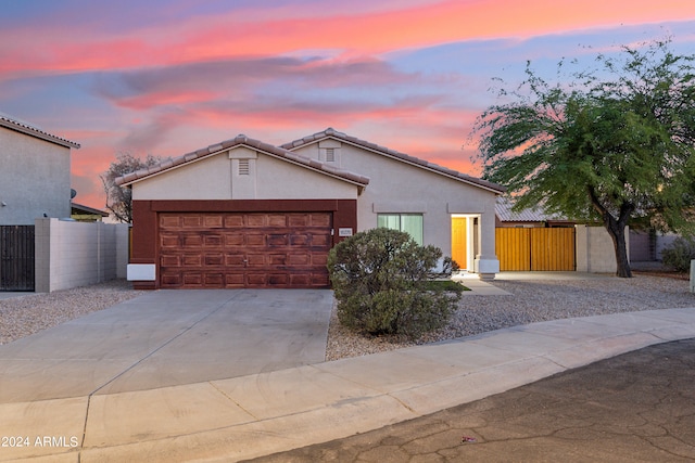 view of front of house featuring a garage