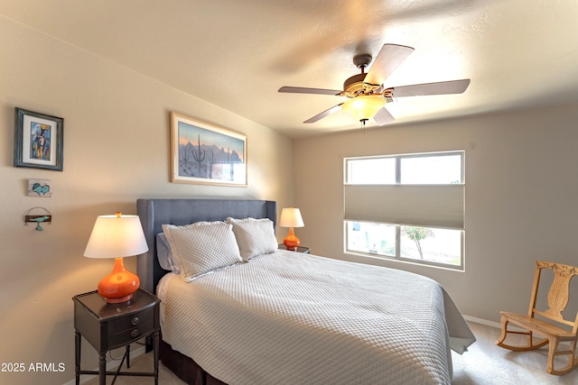 1398 W Sheep Wash Way, Benson, AZ 85602 - bedroom with carpet floors, baseboards, and ceiling fan