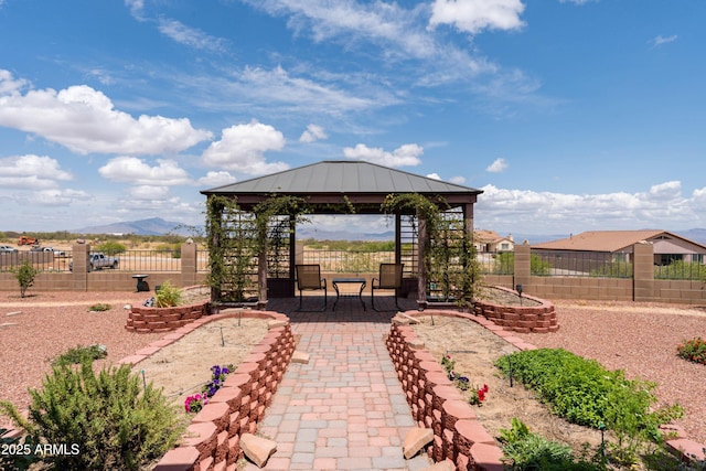 1398 W Sheep Wash Way, Benson, AZ 85602 - view of patio / terrace featuring a gazebo and fence