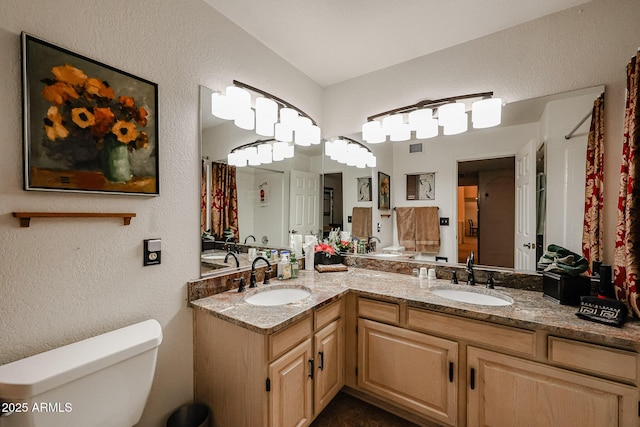 bathroom featuring toilet and vanity