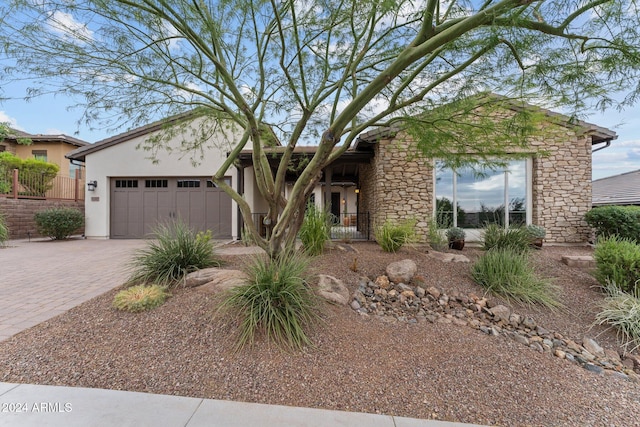 view of front of home featuring a garage