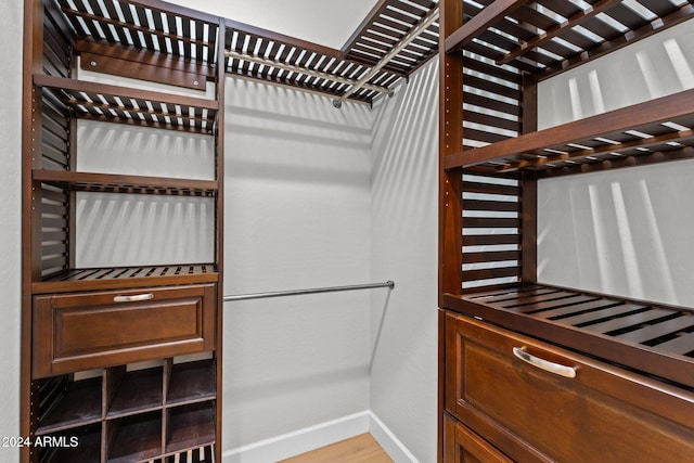 spacious closet with wood-type flooring