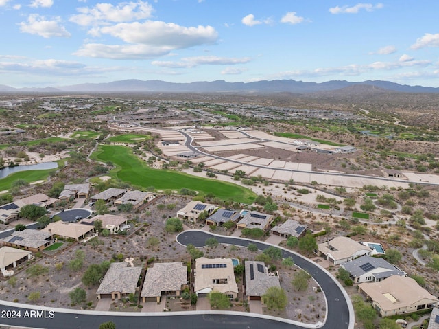 bird's eye view with a mountain view