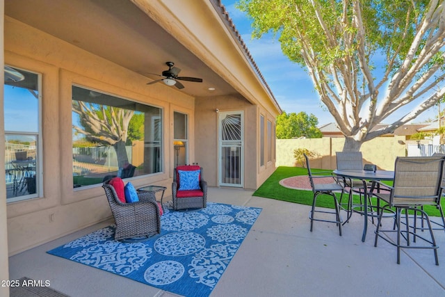 view of patio / terrace with ceiling fan