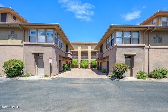 view of building exterior with a garage