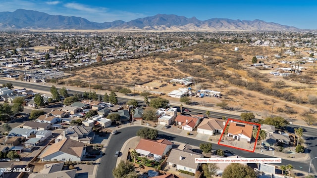 aerial view with a mountain view