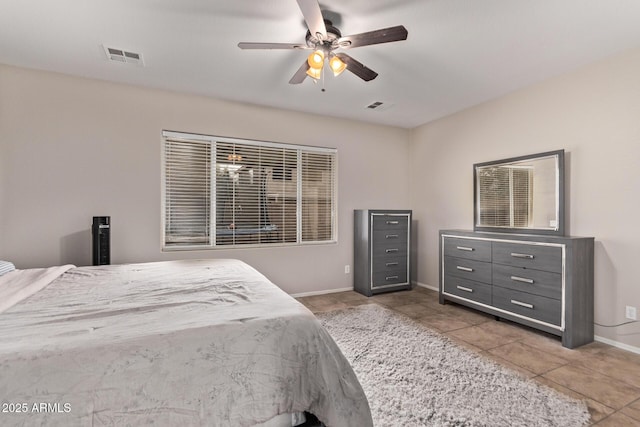 bedroom featuring ceiling fan